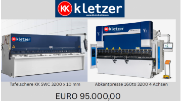*KOMBIPACKET* <br> Schwingschnitt-Tafelschere SWC 3200 x 10 mm & CNC Abkantpresse 3200 x 160 t